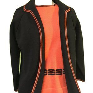 Sweater & Top Set Wmn Seperates Orange & blk k192